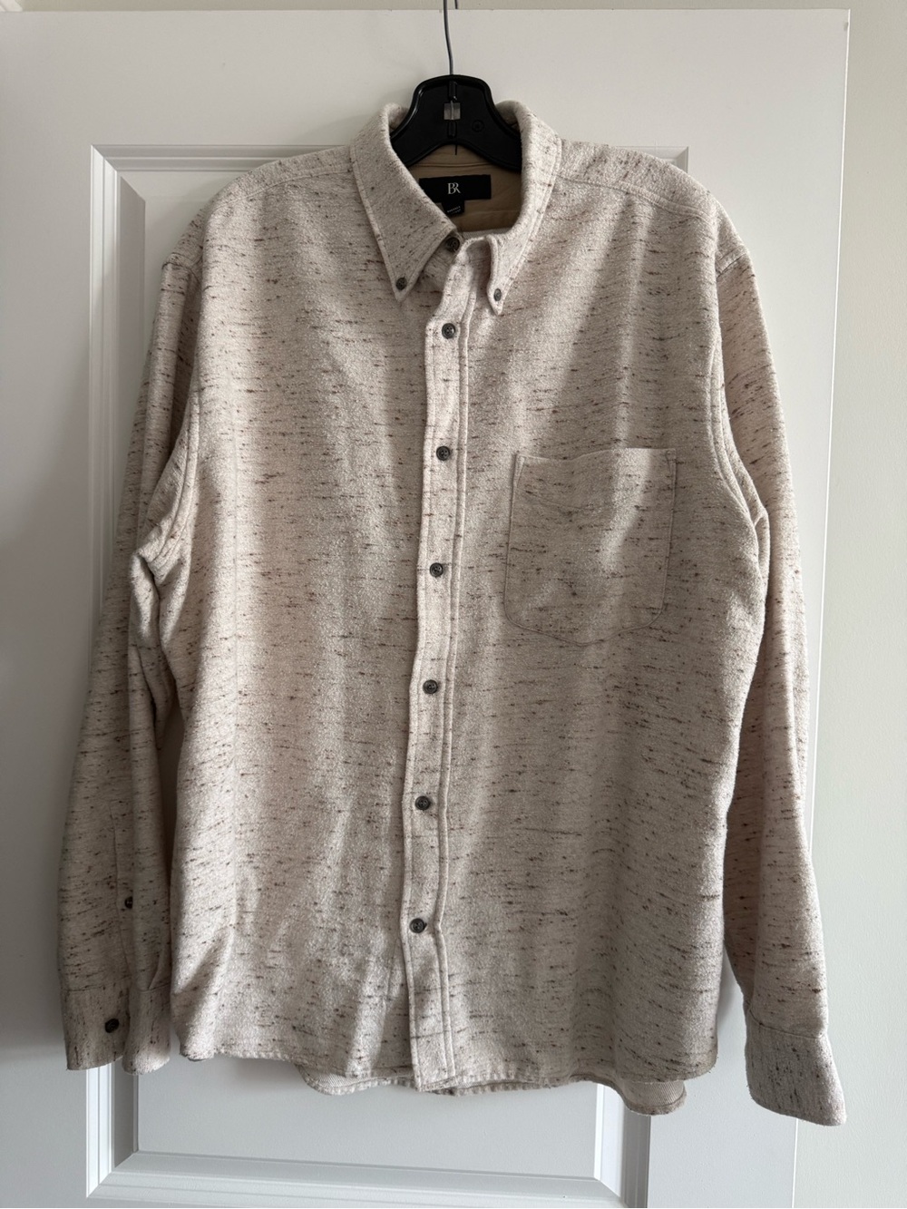 Banana Republic Cream Speckled Button-Up Shirt